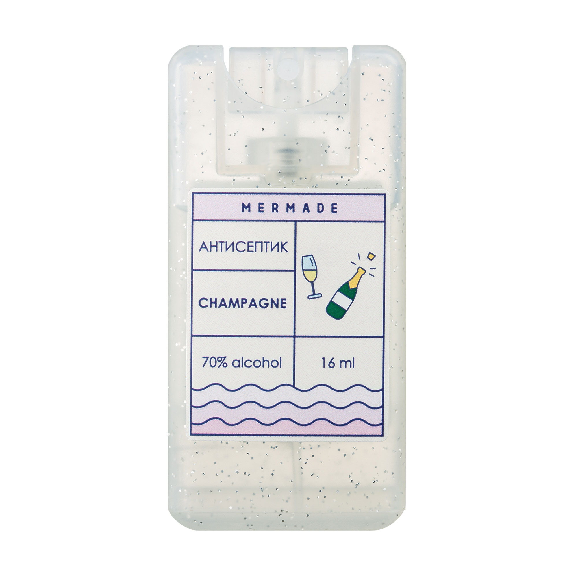 Антисептик-спрей для рук Mermade 70% Alcohol Hand Antiseptic Champagne, 16 мл