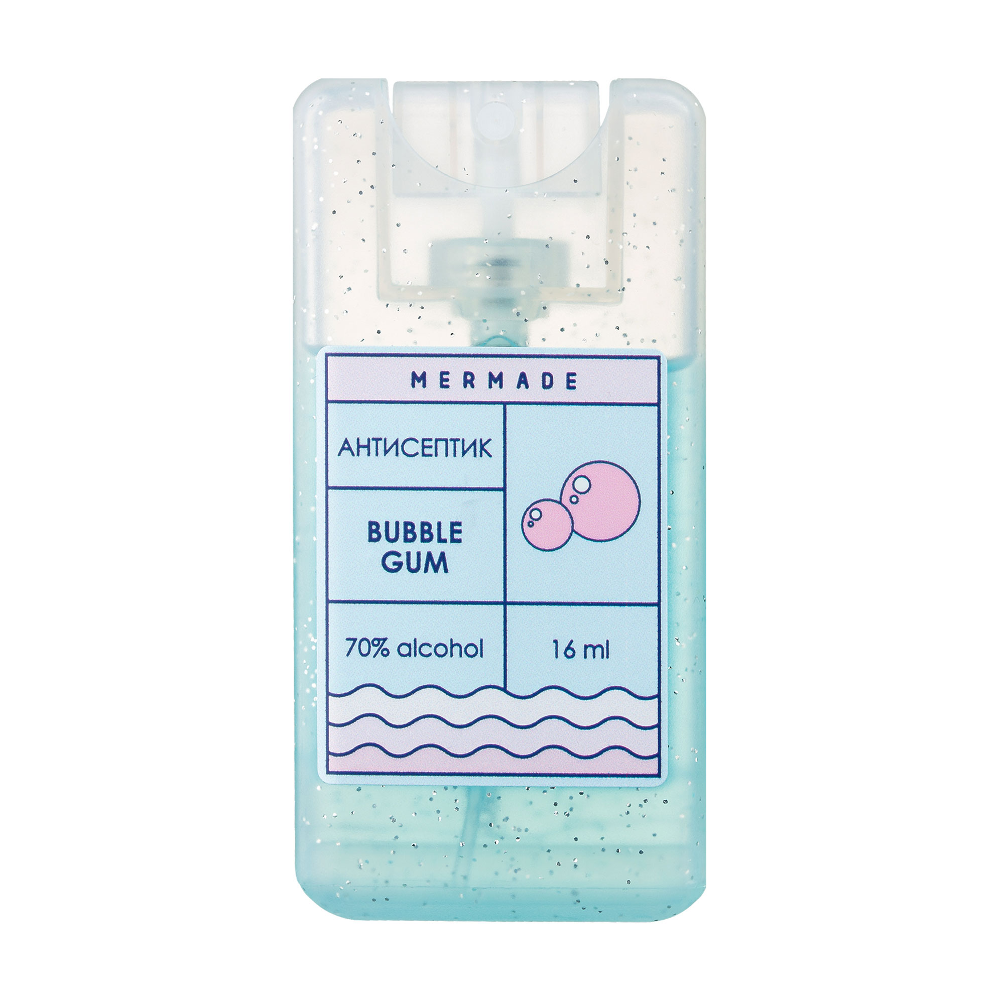 Антисептик-спрей для рук Mermade 70% Alcohol Hand Antiseptic Bubble Gum, 16 мл